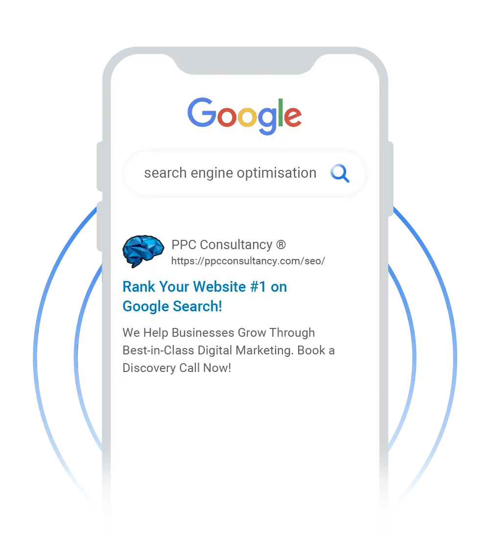 Mobile screen showing an Organic Search Engine search result.